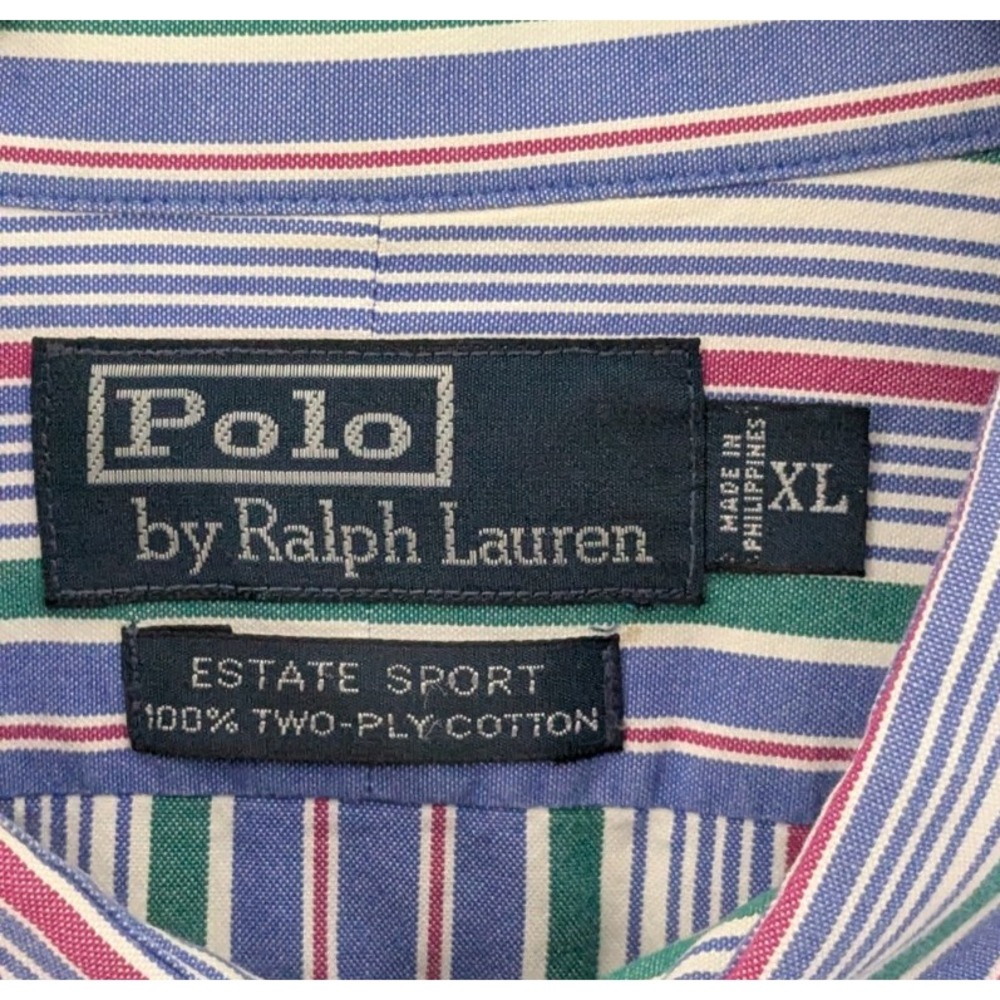 Polo Ralph Lauren Estate Sport Shirt Mens XL Multicolor Stripped Preppy Academia - Picture 2 of 6